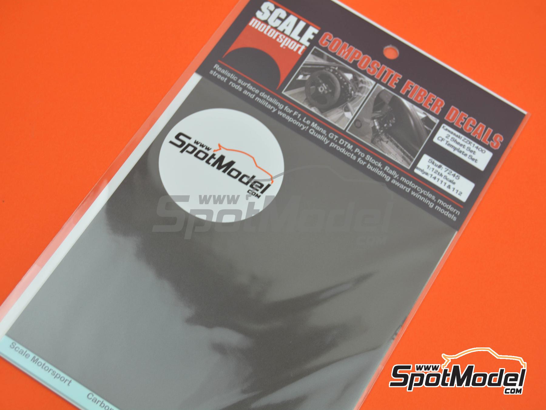 Scale Motorsport 7245: Carbon fibre pattern decal set 1/12 scale